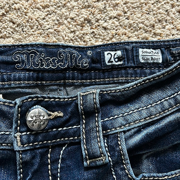 Miss Me Sexy Signature Slim Boot Blue Denim Jeans Pants **Size 26** 🔥🔥 - Picture 7 of 8